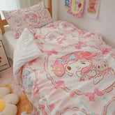 Kawaii Sanrio Anime Duvet Cover - My Melody Kuromi Bedding Set - Himpall
